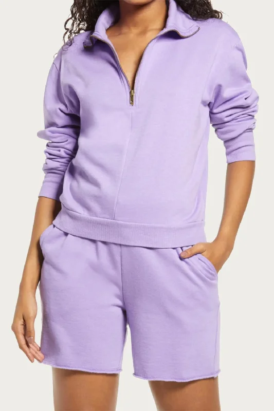 Embellished SweatshirtsCanon Fleece Half-Zip Sweatshirt In Lilac