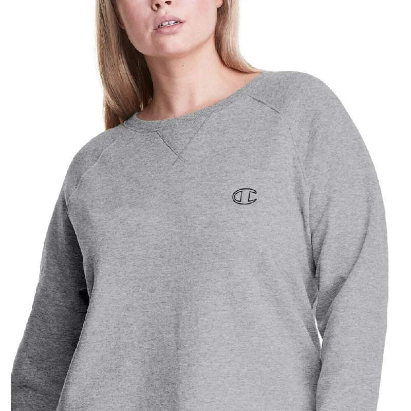 Ribbed Cuff HoodiesChampion Women's Power Blend Boyfriend Sweatshirt Gray Size Xx-Large