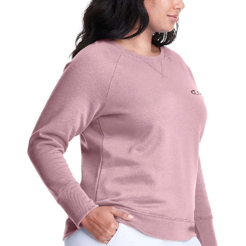 Studded SweatshirtsChampion Women's Power Blend Boyfriend Sweatshirt Pink Size 4X