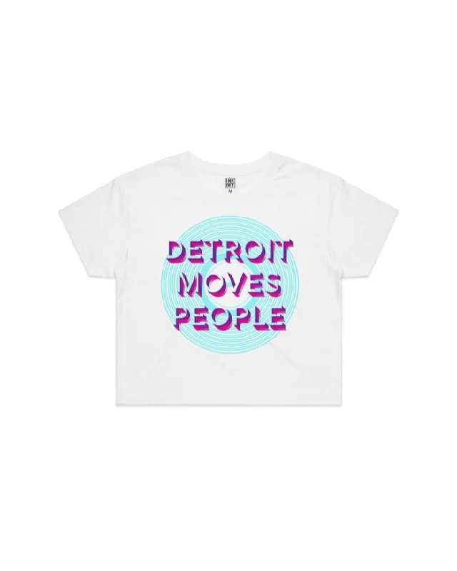 Performance T-ShirtsInk Detroit - Detroit Moves People Crop T-Shirt - White