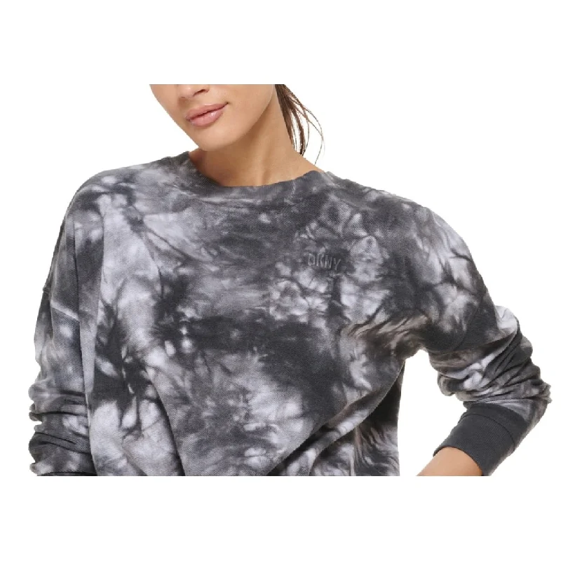 Sherpa-Lined HoodiesDkny Women's Cotton Tie Dyed Sweatshirt Black Size Small