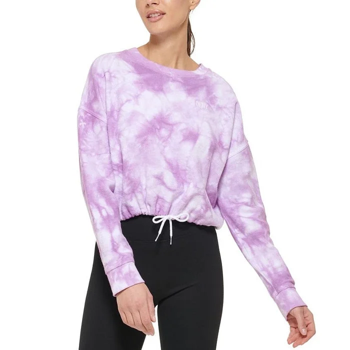 Plush HoodiesDKNY Women's Cotton Tie Dyed Sweatshirt Purple