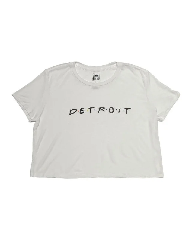 Metallic T-ShirtsInk Detroit Friends Cropped Flowy T-Shirt - White