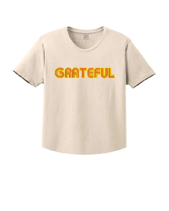 Fringed T-ShirtsINK "Grateful" Kinda Cropped T-Shirt - Natural