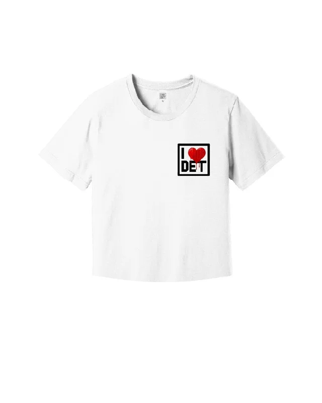 Quick-Dry T-ShirtsInk Detroit I Love Detroit Boxy Cropped T-Shirt - White