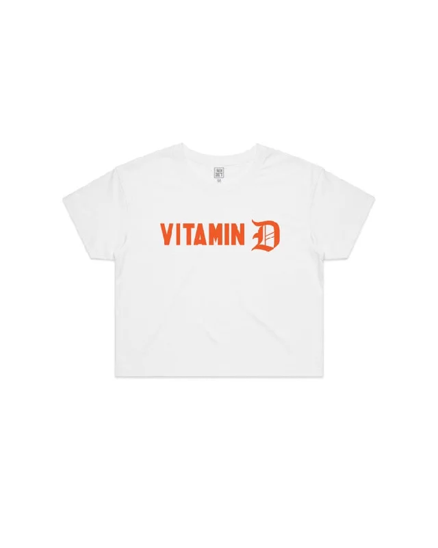 Gym T-ShirtsInk Detroit - Vitamin D Crop T-Shirt - White