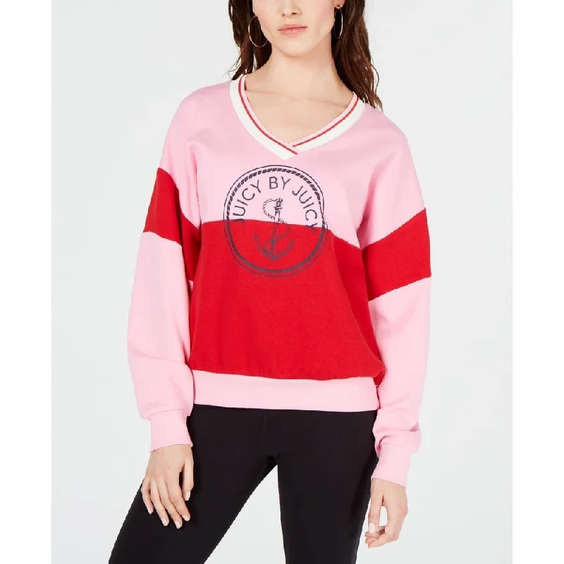 Ruffled SweatshirtsJuicy Couture Women's Colorblocked Graphic Sweatshirt Pink Size S