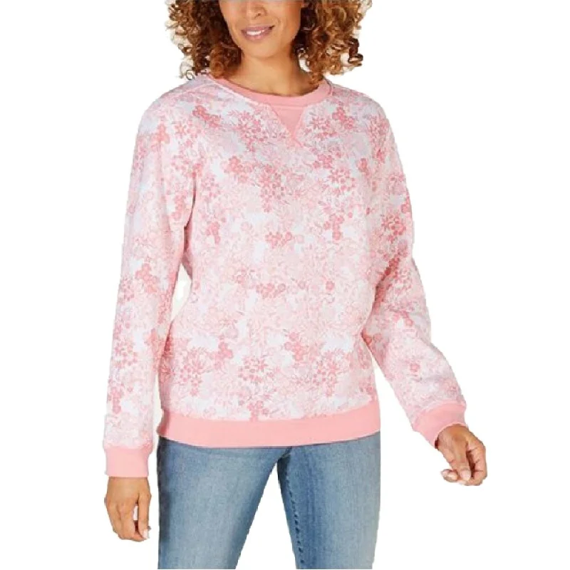 Lounge HoodiesKaren Scott Women's Floral-Print Sweatshirt Coral Topaz Size 2 Extra Large - XX-Large