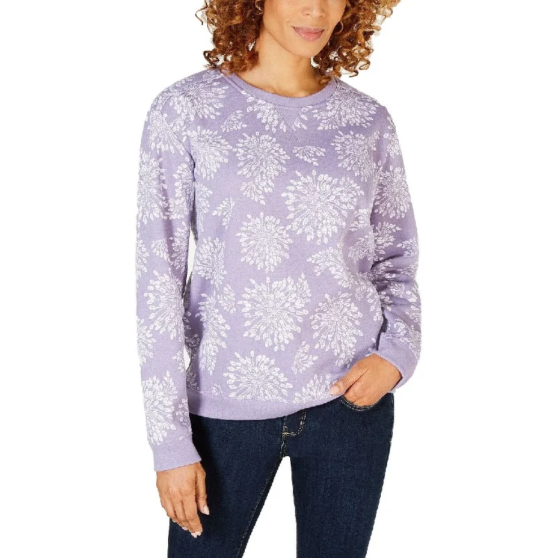 Camo HoodiesKaren Scott Women's Floral-Print Sweatshirt Lilac Size Large