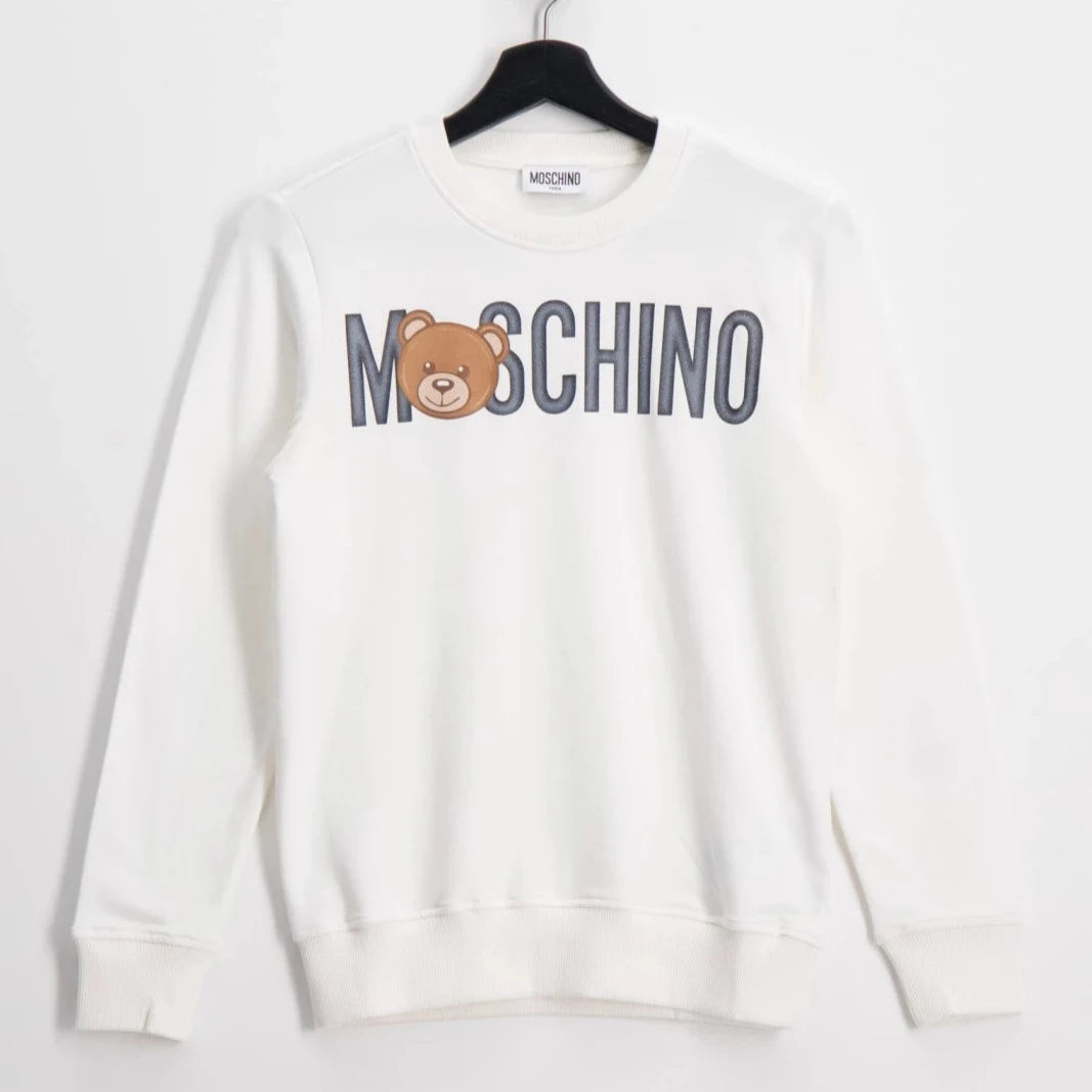 Reflective HoodiesMoschino Kids Teddy Logo Sweatshirt - White