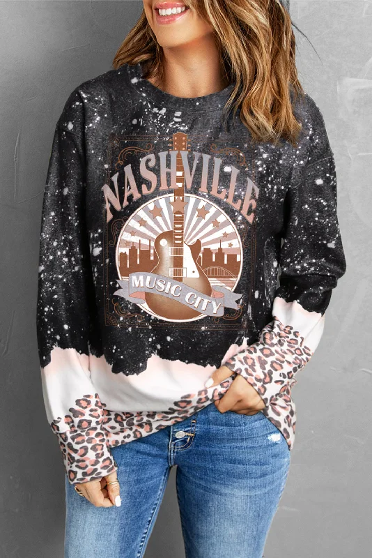 Statement HoodiesPrinted NASHVILLE MUSIC CITY Graphic Sweatshirt