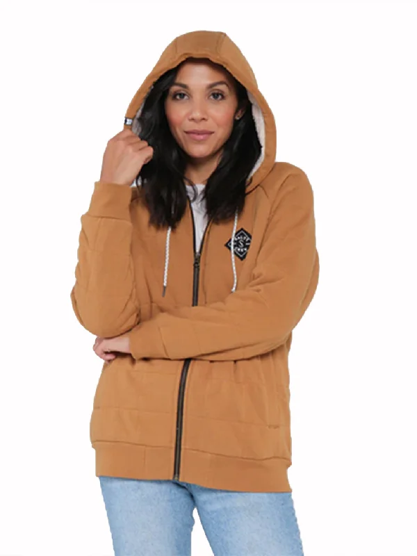 Reversible HoodiesSeeking Sherpa Workwear Brown Hoody Sweatshirt