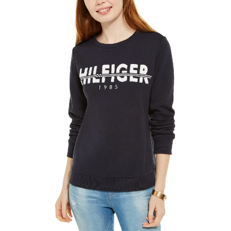 Limited Edition HoodiesTommy Hilfiger Women's Logo Sweatshirt Blue Size Extra Small