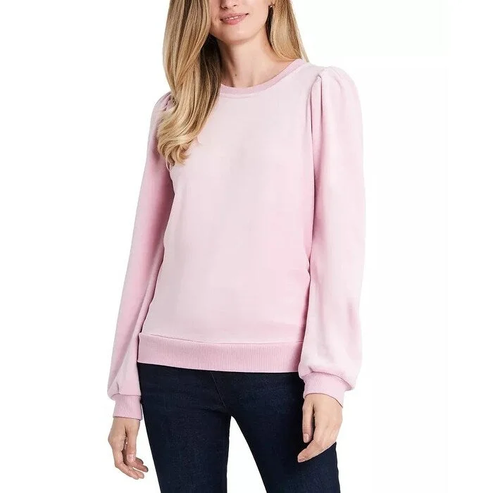 Tasseled Sweatshirts1.STATE Women's Velour Puffed-Shoulder Sweatshirt Pink Size Medium