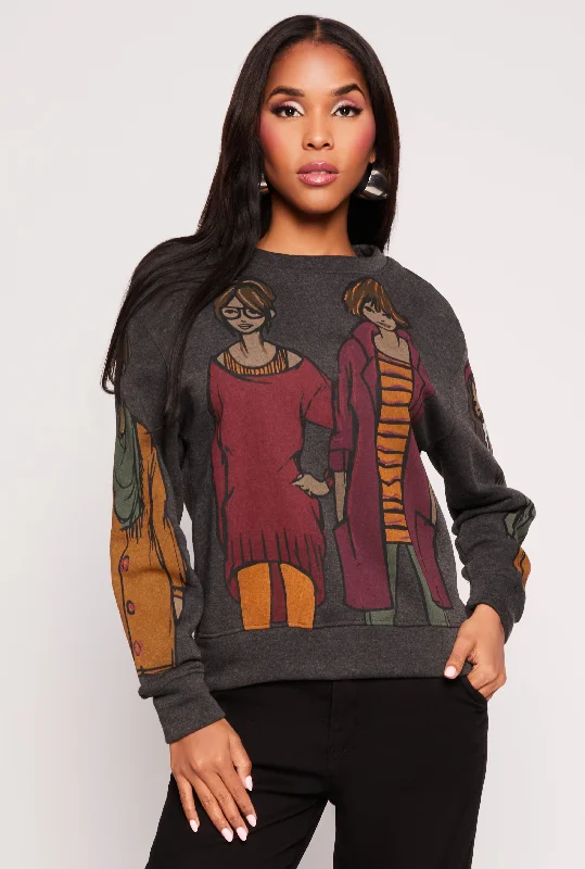 Retro HoodiesGraphic Crew Neck Sweatshirt