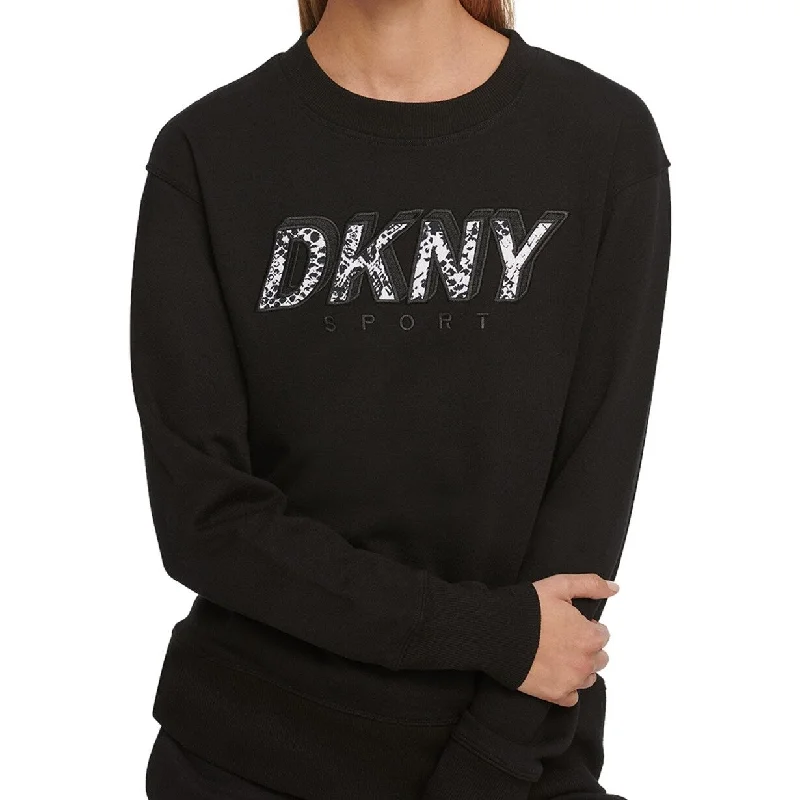 Embroidered SweatshirtsDKNY Women's Sport Printed-Logo Fleece Sweatshirt Black Size X-Small