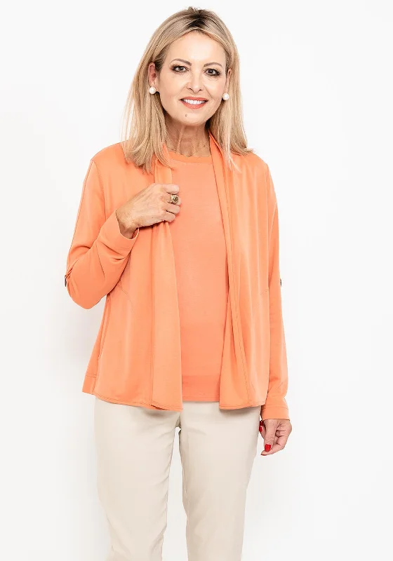 Handmade cardiganBarbara Lebek Short Jersey Cardigan, Orange