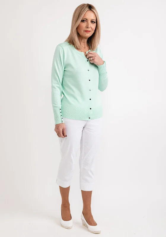 Silk cardiganMicha Fine Knit Short Cardigan, Mint Green