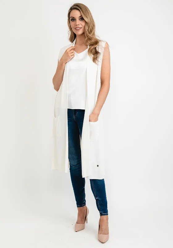 Wedding cardiganSeventy1 One Size Long Sleeveless Cardigan, Cream