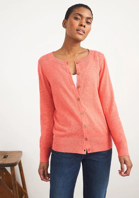 Moisture-wicking cardiganWhite Stuff Lola Organic Cotton Cardigan, Coral