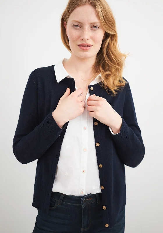 Heated cardiganWhite Stuff Lola Organic Cotton Cardigan, Navy