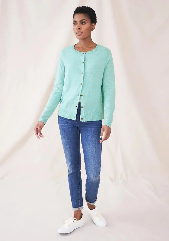 V-neck cardiganWhite Stuff Lulu Light Knit Cardigan, Mint Green