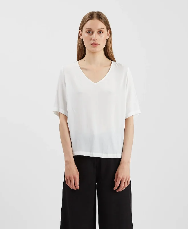 VNeckTopInfinityElvire V Neck  Blouse - Snow White