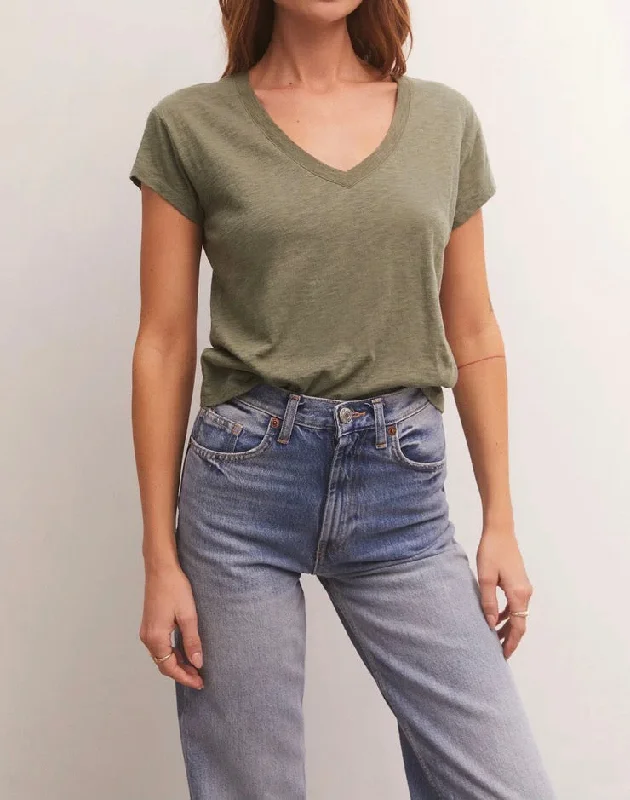 VNeckTopSparkModern V Neck Tee - Evergreen