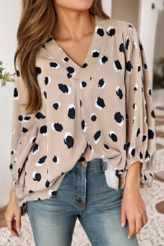 VNeckTopPhoenixLeopard V Neck Blouse