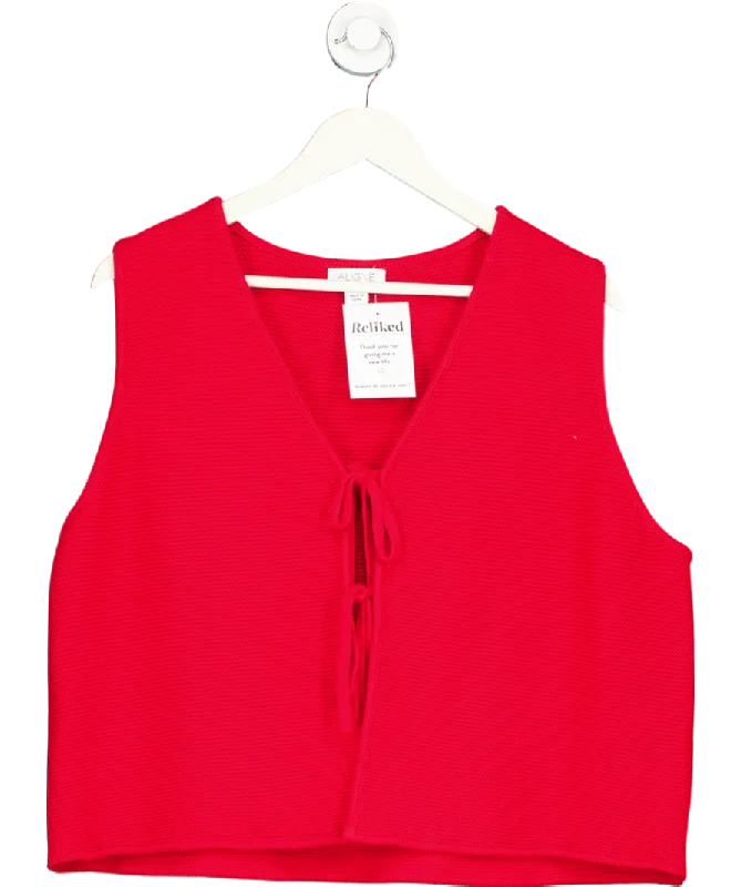 Moisture-wicking cardiganAligne Red Nadia Tie Knit Cardigan UK L