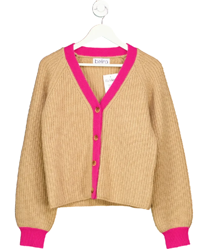 Neutral cardiganBeira Brown Michelle Wool And Cashmere Cardigan UK S