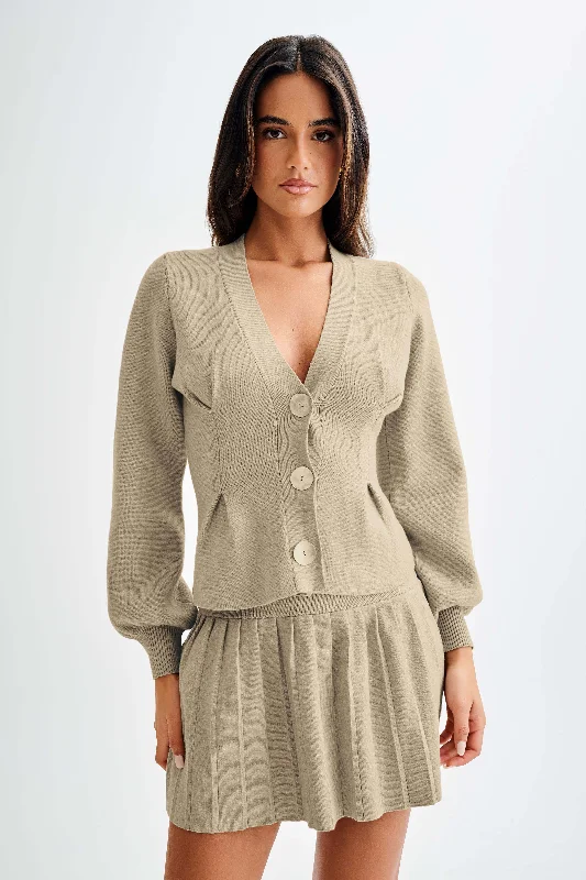 Abstract cardiganBeverly Knit Cinched Cardigan - Oak