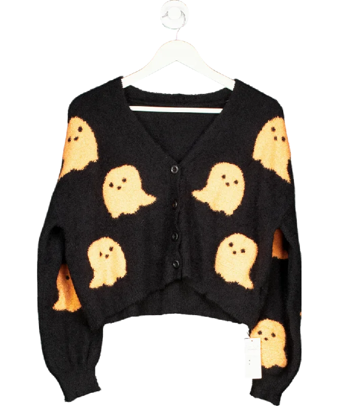 Wool cardiganCupshe Black & Orange Ghostie Blouson Sleeve Cardigan UK S