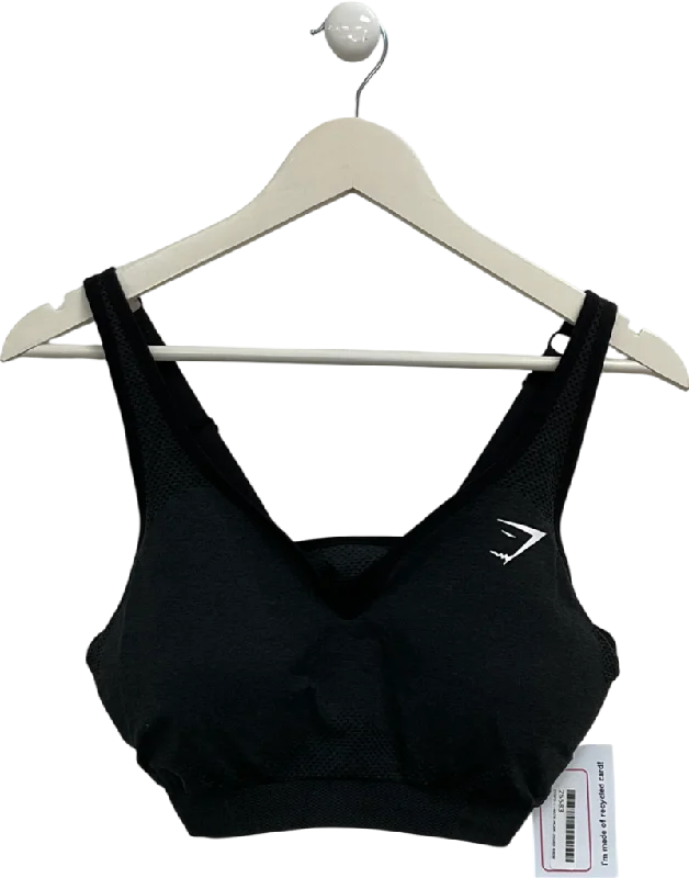 VNeckTopDriftgymshark Black Vital 2.0 V Neck Sports Bra UK XL