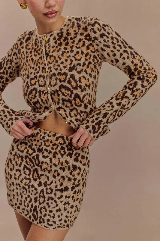 Convertible cardiganMarissa Knit Cardigan - Leopard Print