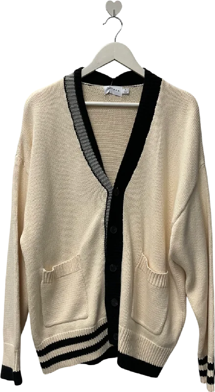 Knit cardiganTopman Cream Oversized Collegiate Cardigan UK S