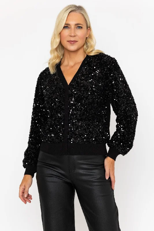 Layered cardiganBlack Sequin Cardigan