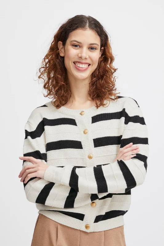 Printed cardiganCream Striped Cardigan