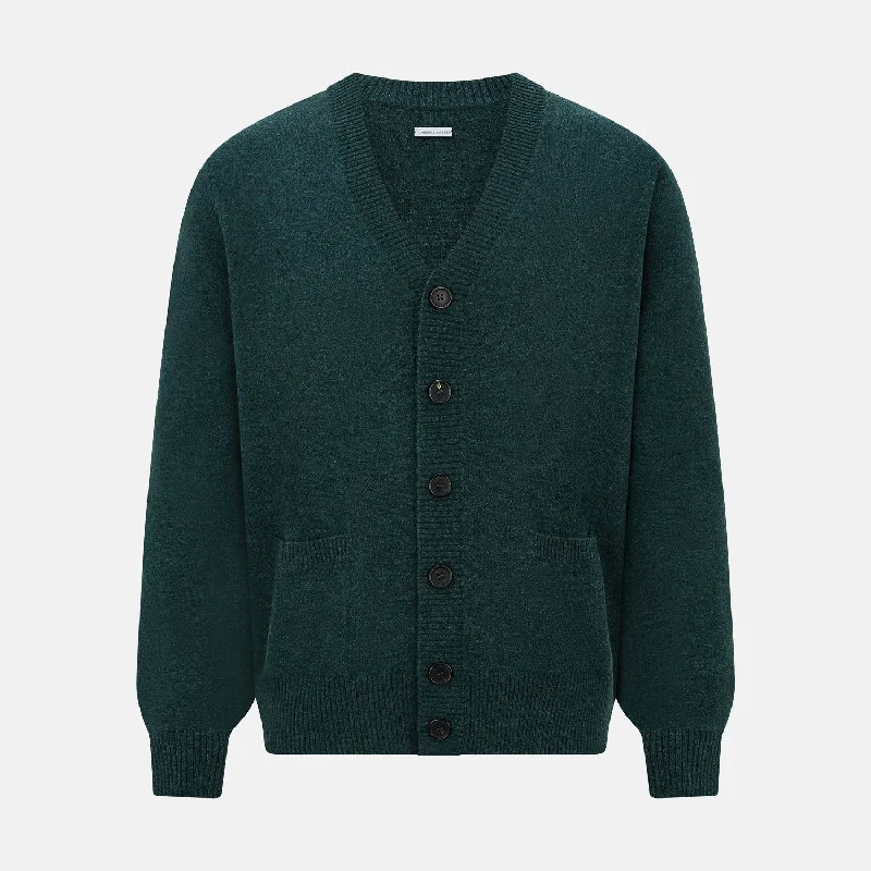 Hooded cardiganGreen Melange Cashmere Cardigan