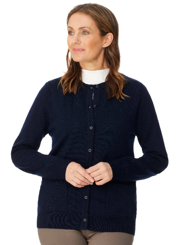 Cotton cardiganLEVENDALE CLASSIC CARDIGAN WITH POCKETS - NAVY