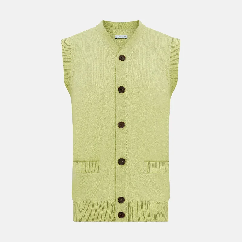 Velvet cardiganMelon Green Sleeveless Cardigan