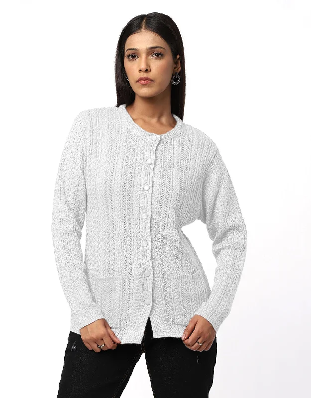 Knit cardiganWomen Knitted Round Neck With Front Button Cardigan