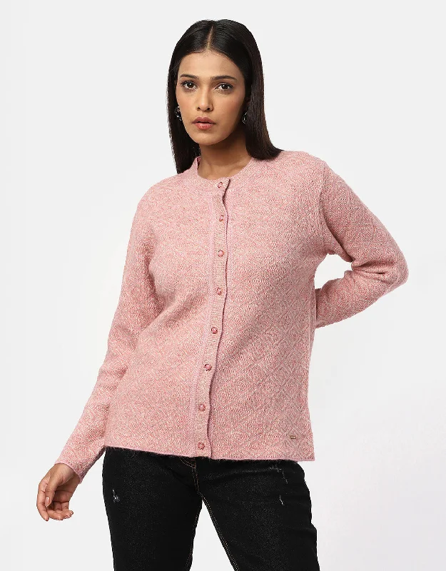 Fitted cardiganWomen Woolen Round Fancy Cardigan