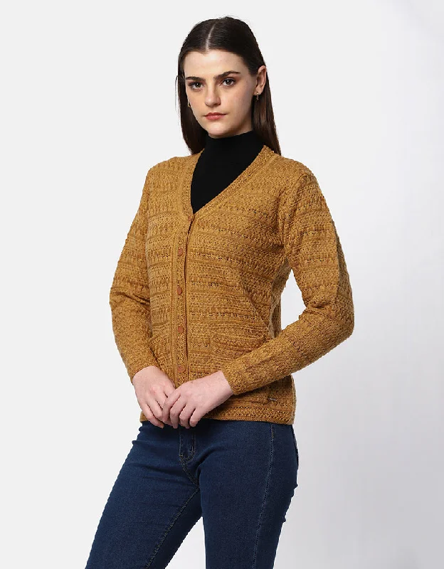 Casual cardiganWomen Woolen V-Neck Front Pocket Cardigan