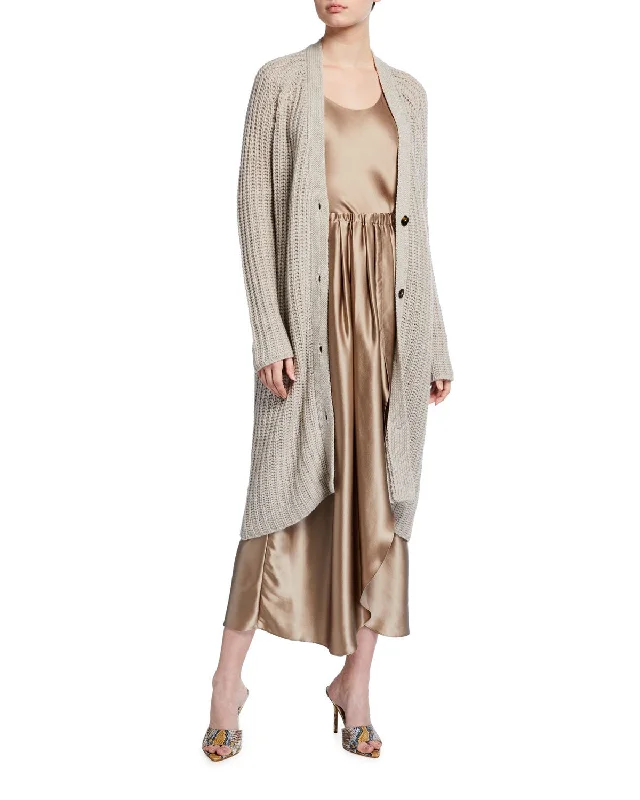 Beaded cardiganWyatt V-Neck Long Cashmere Cardigan