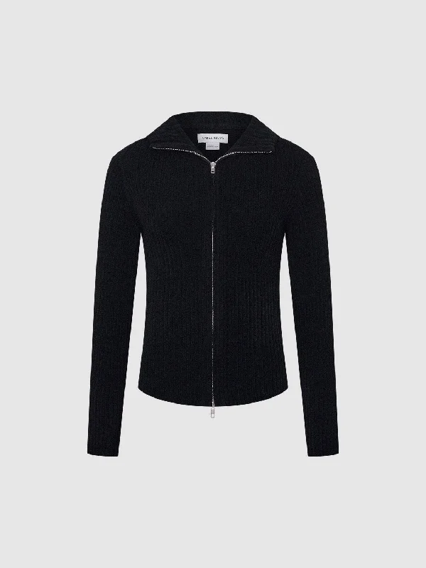 Zip Up Front Knitted Cardigans