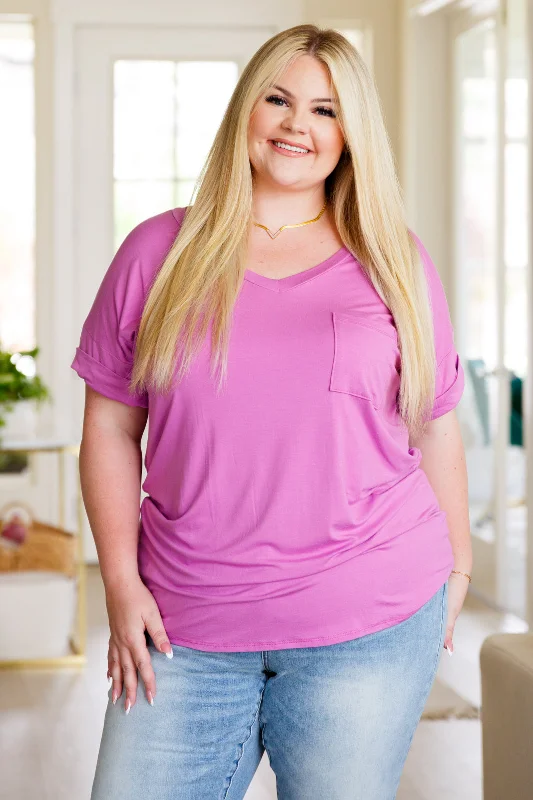 VNeckTopPinnacleHazel Blues® |  Absolute Favorite V-Neck Top in Orchid