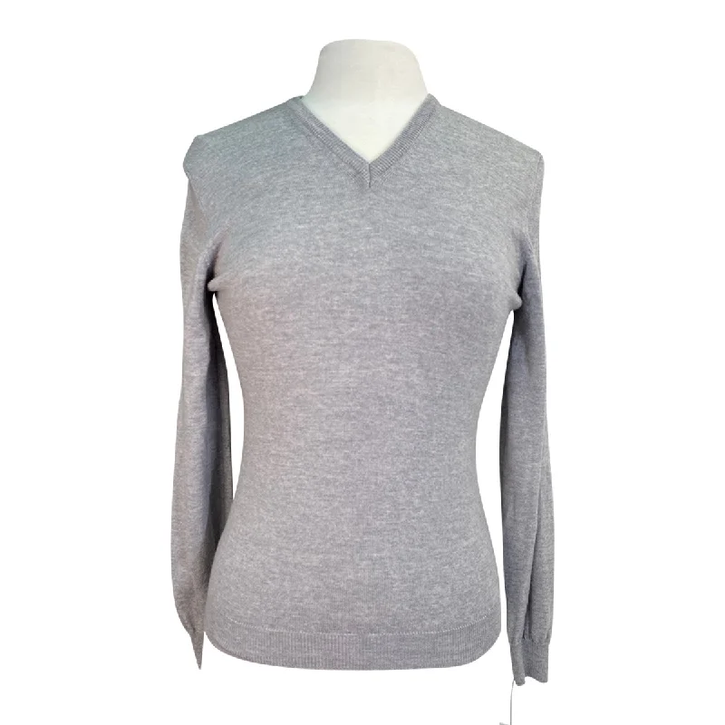 VNeckTopCrystalCavalleria Toscana Logo V-Neck in Light Grey - Women's Medium