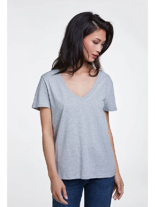 VNeckTopMesaOui V-Neck T-Shirt Grey