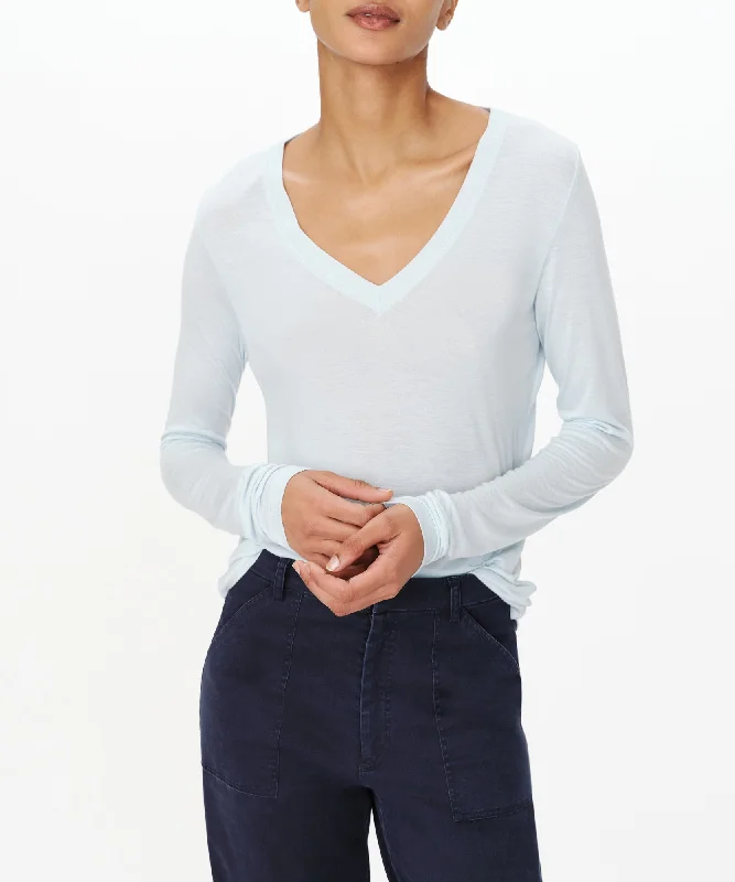 VNeckTopLeviathanModal Jersey V-Neck Top - Pastel Blue